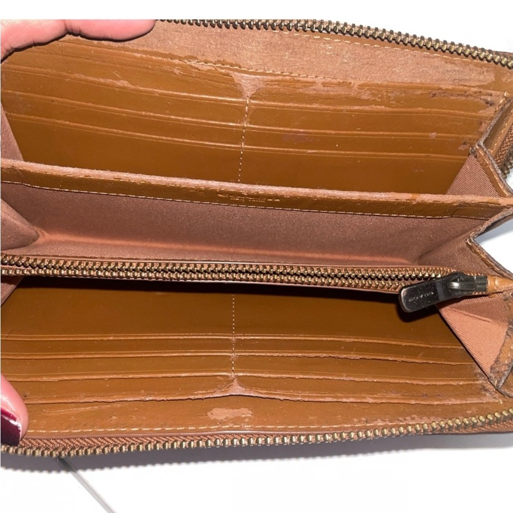 Coach Brown suede Studded Wallet - Picture 5 of 5